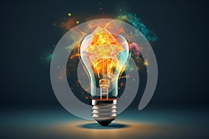 Colorful light bulb illustration. Creative Ideas Unleashed: Exploring the Power of Innovation and the Concept of Idea