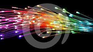 A colorful light display with many different colored lights