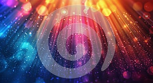 Colorful Light Rays on a Dark Background