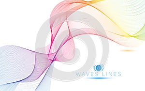 Colorful light waves line bright abstract pattern illustration