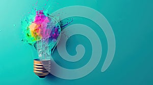 The Colorful Lightbulb Explosion.AI generated image