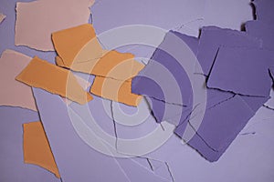 Colorful lilac torn paper texture. Art background.