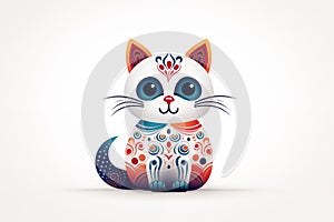 Colorful line cat vector for logos artwork and decorations