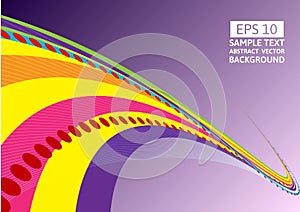 Colorful line wave abstract vector background with copy space