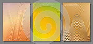 Colorful linear composition. A set of layouts for the design of banners, posters and posters.