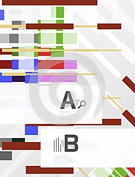 Colorful lines, rectangles and stripes with option infographics