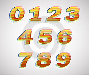 Colorful lines vector numbers