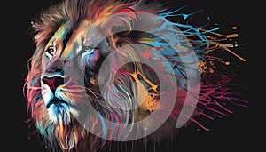 Colorful lion art