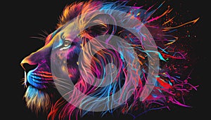 Colorful lion art wallpaper