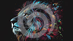 Colorful lion art wallpaper