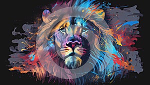 Colorful lion art wallpaper