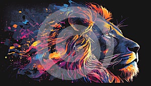 Colorful lion art wallpaper