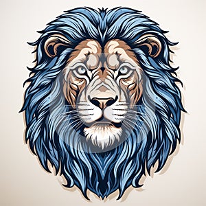 Colorful Lion Head Clip Art: Detailed Design With Ironical Twist