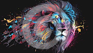 Colorful lion illustration