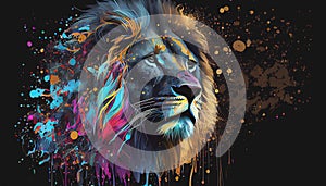 Colorful lion illustration