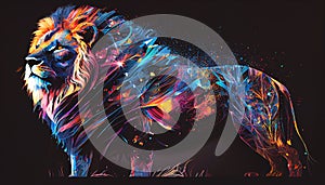 Colorful lion illustration