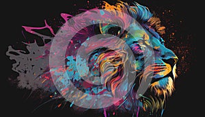 Colorful lion illustration