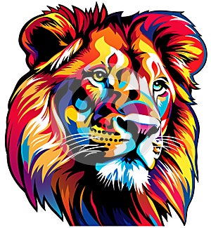 A Colorful Lion Portrait