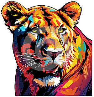 A Colorful Lioness Portrait