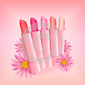 Colorful lipstick vector