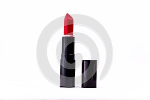 Colorful lipstick on white background photo