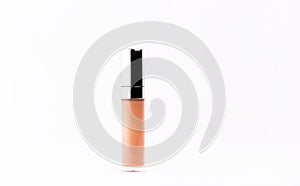 Colorful lipstick on white background photo