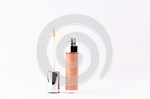 Colorful lipstick on white background photo