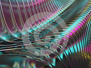 Colorful Liquid metallic wavy background