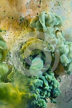 Colorful liquids underwater. Psychedelic colors. photo