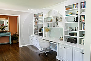 Colorful living room Home office area