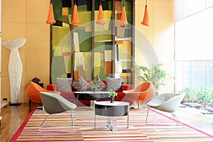 Colorful lobby.