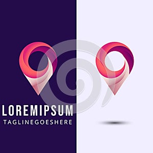Colorful Location Pin gradient illustration
