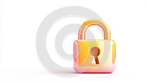 Colorful Lock on White Background with Isolated Object photo