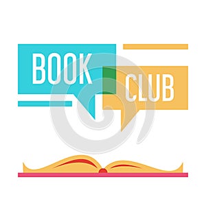 Colorful logo for book club vector isolated