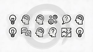 Colorful Logo Featuring a Lightbulb with a Brain Inside, Symbolizing Creativity and Ideas.