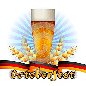 Colorful logo for postcards and greetings with Oktoberfest