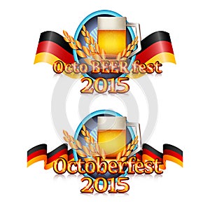 Colorful logo for postcards and greetings with Oktoberfest