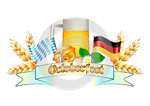 Colorful logo for postcards and greetings with Oktoberfest