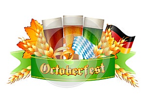 Colorful logo for postcards and greetings with Oktoberfest