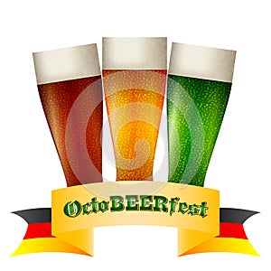 Colorful logo for postcards to Oktoberfest