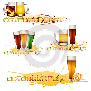 Colorful logos for postcards and greetings with Oktoberfest