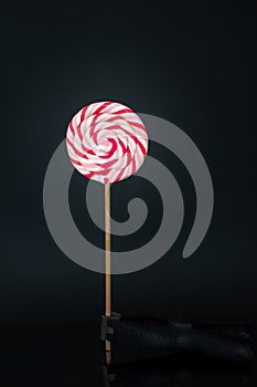 Colorful lolipop isolated on plain background photo