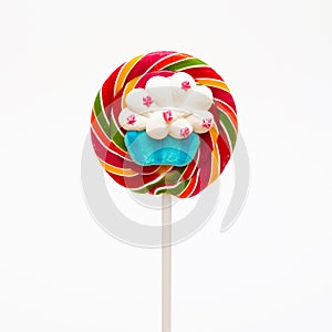 Colorful lollipop isolated on white