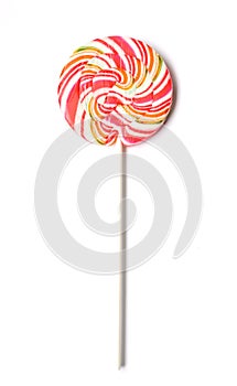 Colorful lollipop on white background