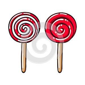 Colorful lollipops icons set - vector illustration.