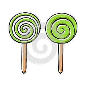 Colorful lollipops icons set - vector illustration.