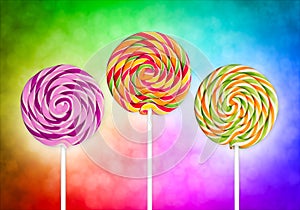 Colorful lolly pops