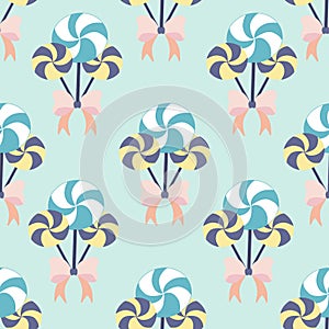 Colorful lollypop in a seamless pattern design