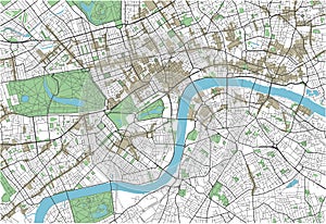 Colorful London vector city map.