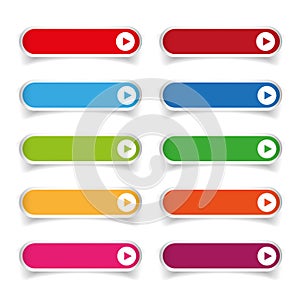 Colorful long round buttons photo